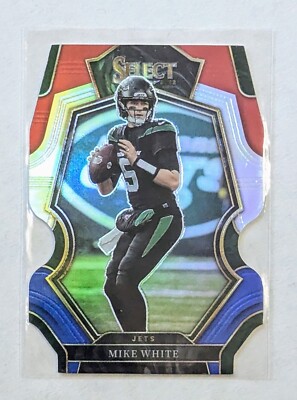 2022 Panini Select Mike White Premier Level Red & Blue Prizm Die-Cut #178 Jets