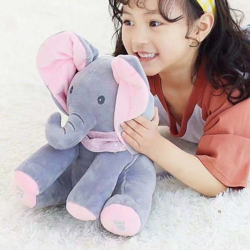 Singing Baby Talking Toys Peek-a-boo Elephant Plush Toy Doll Soft Stuffed Animal - Picture 10 of 13