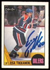 Esa Tikkanen Autographed Signed 1987-88 O-Pee-Chee RC 7 Edmonton Oilers