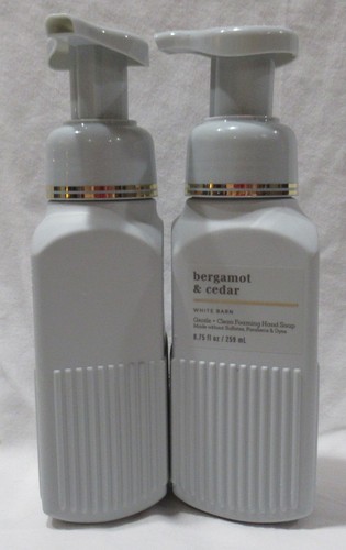 White Barn Bath & Body Works Gentle Foaming Hand Soap Set Lot 2 BERGAMOT & CEDAR - Picture 2 of 4