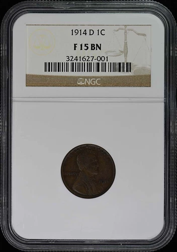 1914-D Wheat Reverse Lincoln Cent 1C NGC F15BN