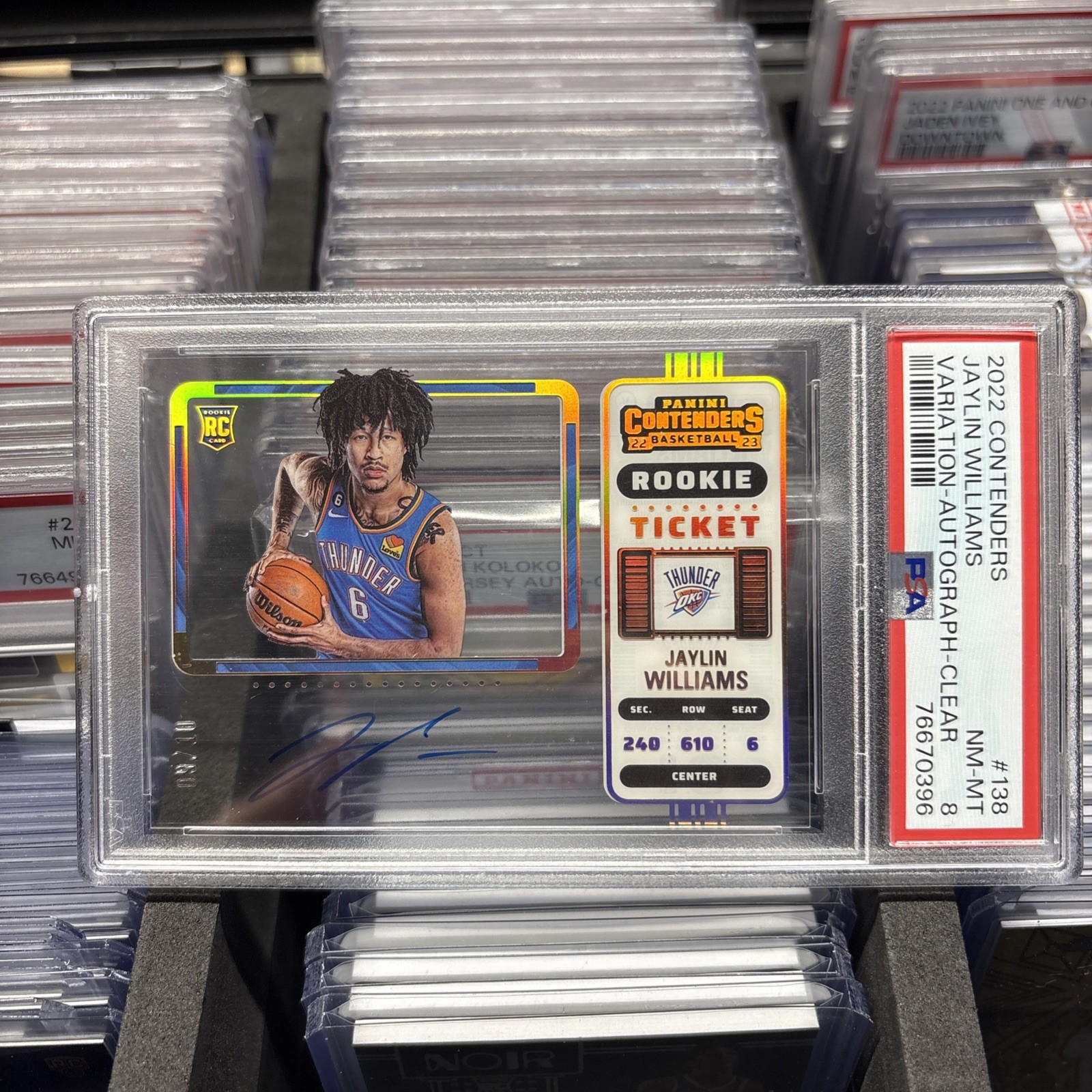 2022 Contenders JAYLIN WILLIAMS Rookie Variation Acetate ON CARD AUTO PSA 8 /10 view 1