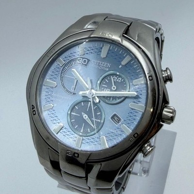 Citizen Altana Eco-Drive Chronograph Solar Titanium Blue wrist 16.5cm/6.5in