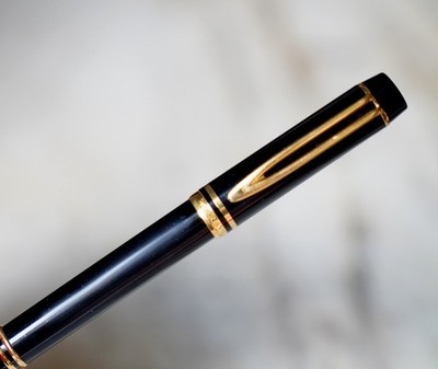 Stylo Plume Waterman Man 100 En Résine Noire - Plume En Or 18 Carats, Occasion, Prestige