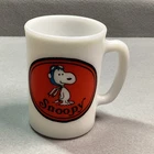 Vintage 1969 AVON Peanuts Snoopy “The Flying Ace” Milk Glass Mug