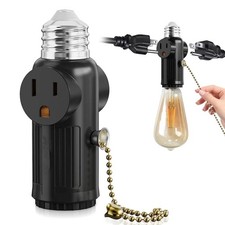E26 Light Socket to Plug Adapter 2/3 Prong Li...
