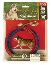 PDQ Red Large Dog Tie-Out Vinyl Coated Cable