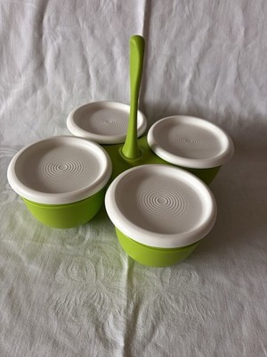 Tupperware Servier-Quartett Ergonomica je 250ml Grün Snacken/Dips