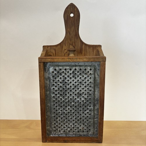 Vintage Primitive Wooden Grater Box Drawer Kitchen Wall Hanging 15”