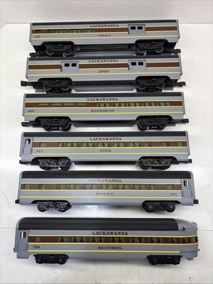 Lionel Lackawanna 15  Aluminum 6 Car Passenger Set O Gauge 6-19131 - 19136