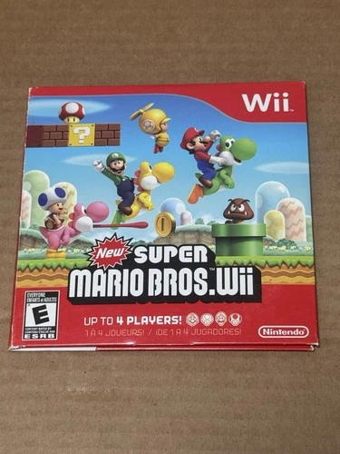 New Super Mario Bros Wii Original Cardboard Sleeve Authentic Nintendo Not Tested