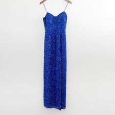 SCALA 100 Silk Long Sequins Gown Dress Size 10