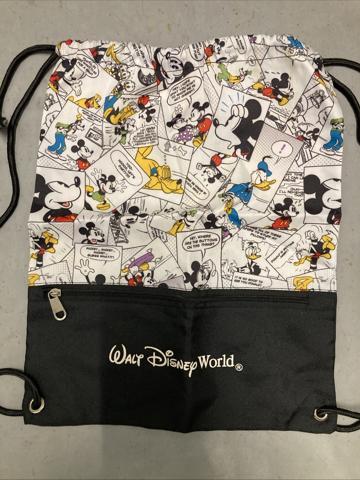 Walt Disney World Parks Comic Strip Mickey Mouse Drawstring 