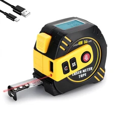 Digital Laser Tape Measure,131ft Laser Distance & 16ft Tape Measure 2 in 1 Laser