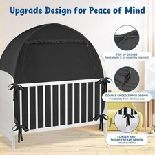 Blackout Baby Sleep Tent Pop Up Crib Canopy Sleep Pod Fits Pack n Play Travel