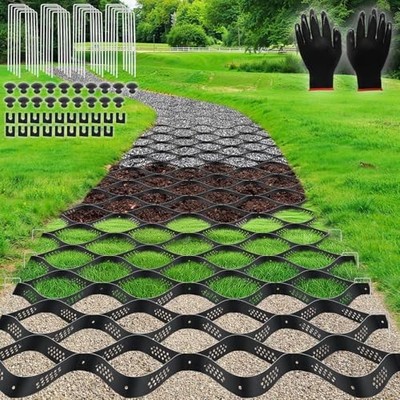 Gravel Grid 40ft X 4ft, 2'' Depth Gravel Stabilizer Grid for Pavers Base, 