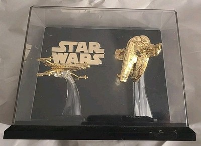 Star Wars Micro Machines 24 K Gold Plated X-Wing and Slave 1 Galoob