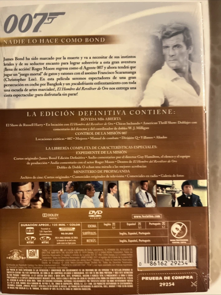 EL HOMBRE DEL REVOLVER DE ORO / THE MAN WITH THE GOLDEN GUN, ROGER MOORE DVD New - Image 2 of 3