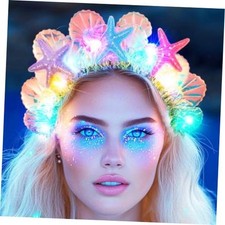 Light Up Mermaid Headband LED Glow Starfish Headbands Seashell Headpiece