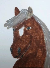 GAT ORIGINAL Acrylic PAINTING ATC ACEO Signed EQUESTRIAN MINIATURE ART SMALL