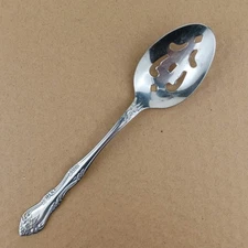 VTG DREAM ROSE Rogers Stainless Slotted Pierced Serving Spoon Korea