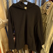 LLBean Black Fleece Full Zip Hoodie Jacket Women's 3x Plus Regular VTG