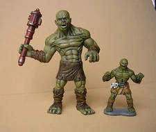 Fallout  BEHEMOTH & Super Mutant  Custom Painted Nanoforce  4"  Figure