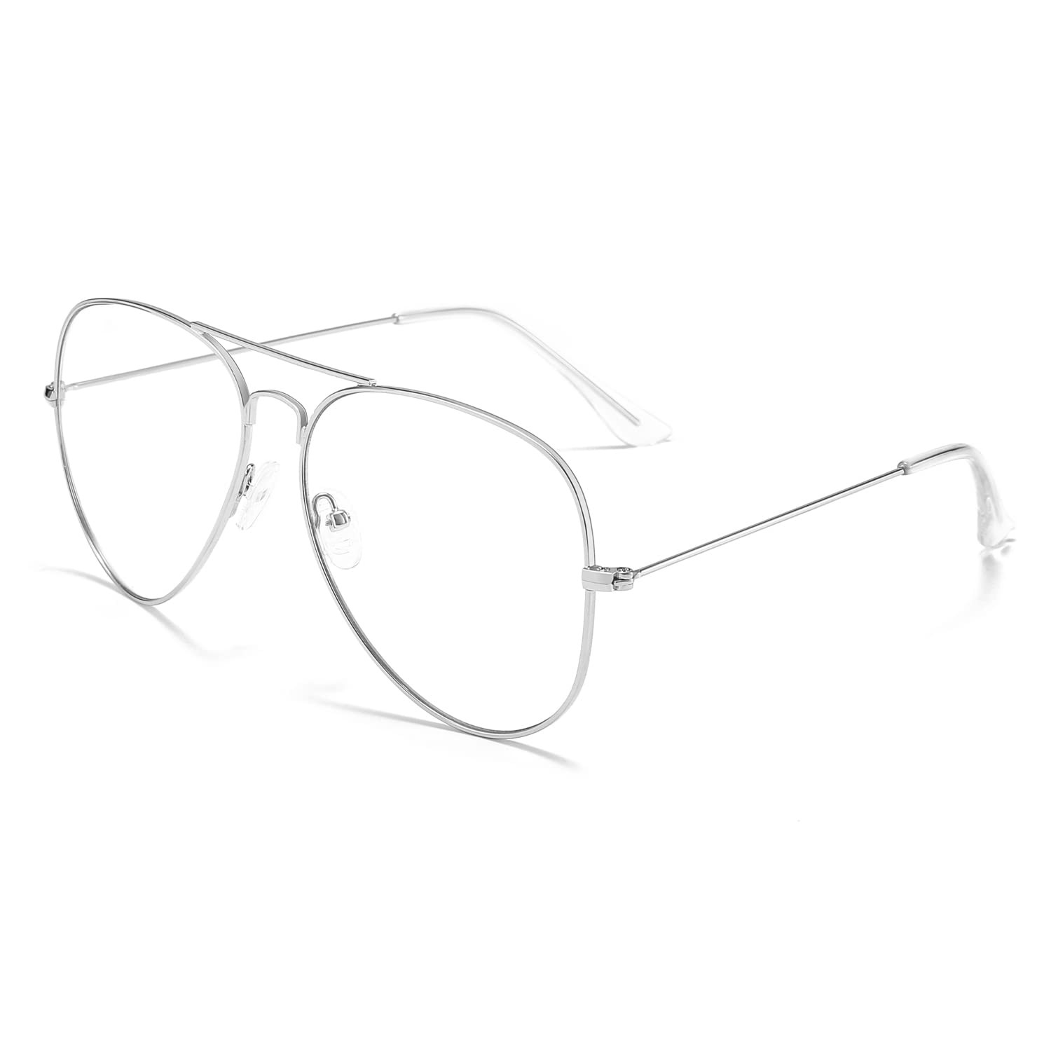 Aviator Clear Lens Non-Prescription Metal Frame Glasses for Women in Stylish Design