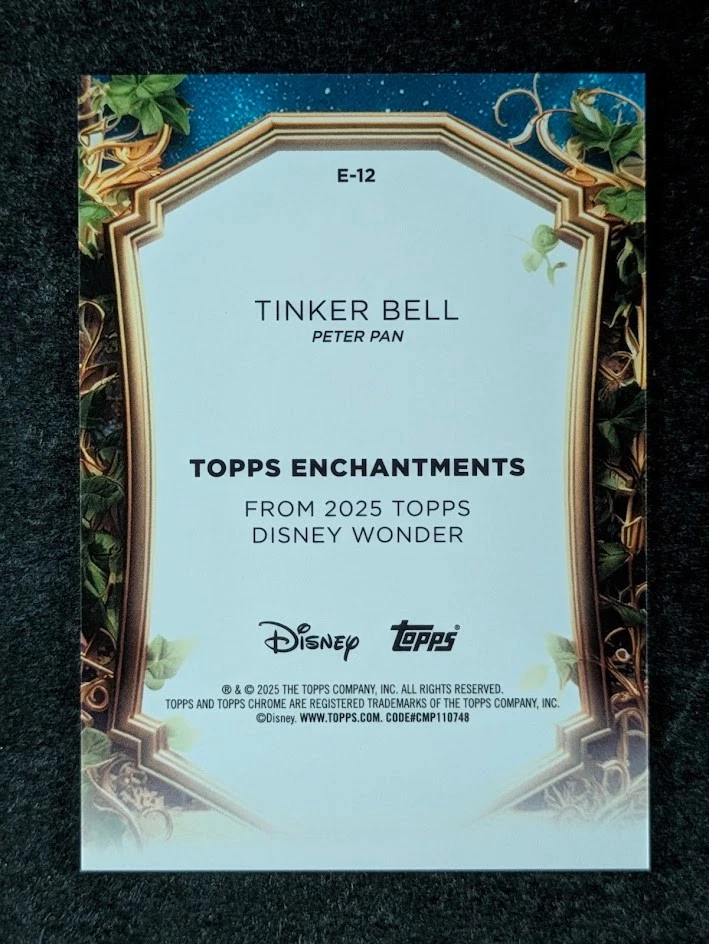2025 Disney Wonder Topps Chrome TINKER BELL Refractor Enchantments SSP Case Hit - Image 2 of 3