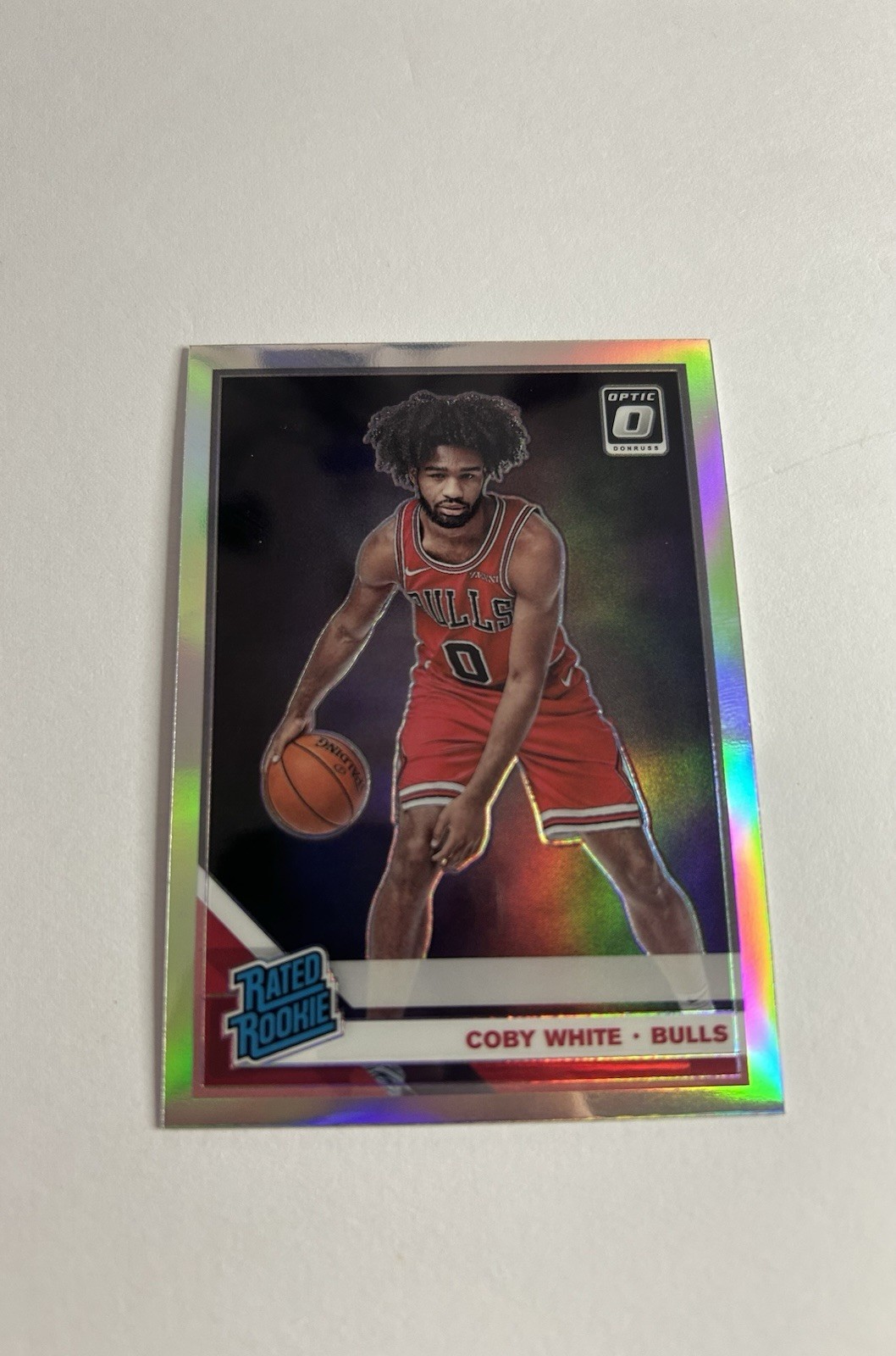 Coby White RC 2019-20 Donruss Optic Rated Rookie Holo Silver Prizm Chicago #180