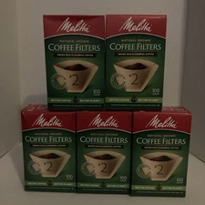 Melitta #2 Cone Coffee Filters, Natural Brown, 100 Count (Pack of 5)