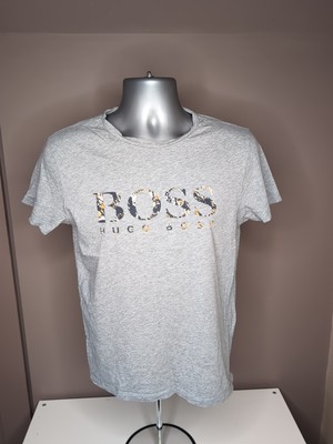 Hugo Boss Orange Label Herren Grau Rundhals Shirt Langarm Oberteil Designer M