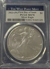 A 2023 (W) $1 Silver American Eagle First Day PCGS MS70 West Point