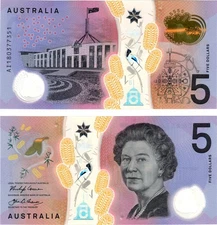2018 Australia 5 Dollar Banknote P62 b UNC Polymer