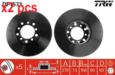 X2 PCS L&R SIDES FITS MERCEDES-BENZ 123 SALOON 200 BRAKE DISC DF1573 TRW