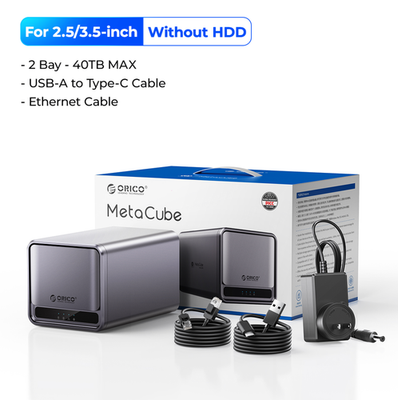 外付けハードディスク・ドライブ ORICO Cube TS200 NAS ORICO MetaCube TS200 2-Bay NAS Storage System RAID Setup