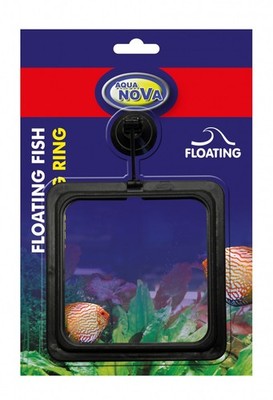 Schwimmender Futterring   Eckig mit Saugnapf   für Aquarien & Teiche