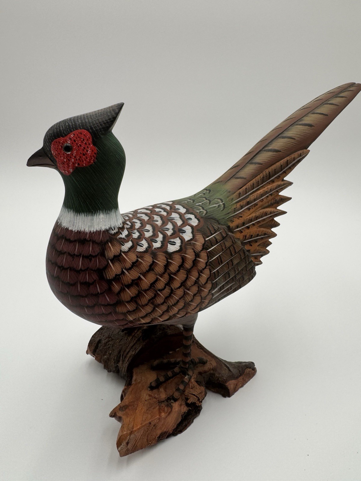 Pheasant Wooden Hand Painted Heritage Industries Stamped Item No WC-9