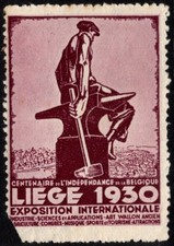 1930 Belgium Poster Stamp International Exhibition Industry Sciences Application