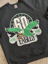 VINTAGE 90s PHILADELPHIA EAGLES CREWNECK SWEATSHIRT KELLY GREEN MENS L