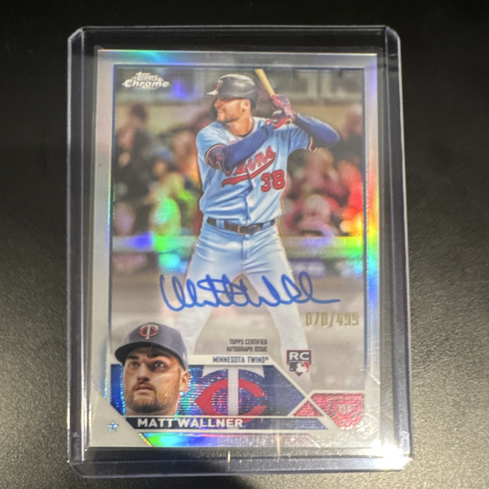 2023 Topps Chrome Refractor /499 Matt Wallner Rookie Auto #RA-MWA Twins