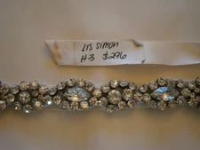 Lis Simon Wedding Dress Bridal Formal Sash Ivory Crystals NWT $296