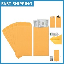 Versatile Brown Kraft Envelopes 3.5x6.5 for Cash, Seeds, Budgeting - Set of 100