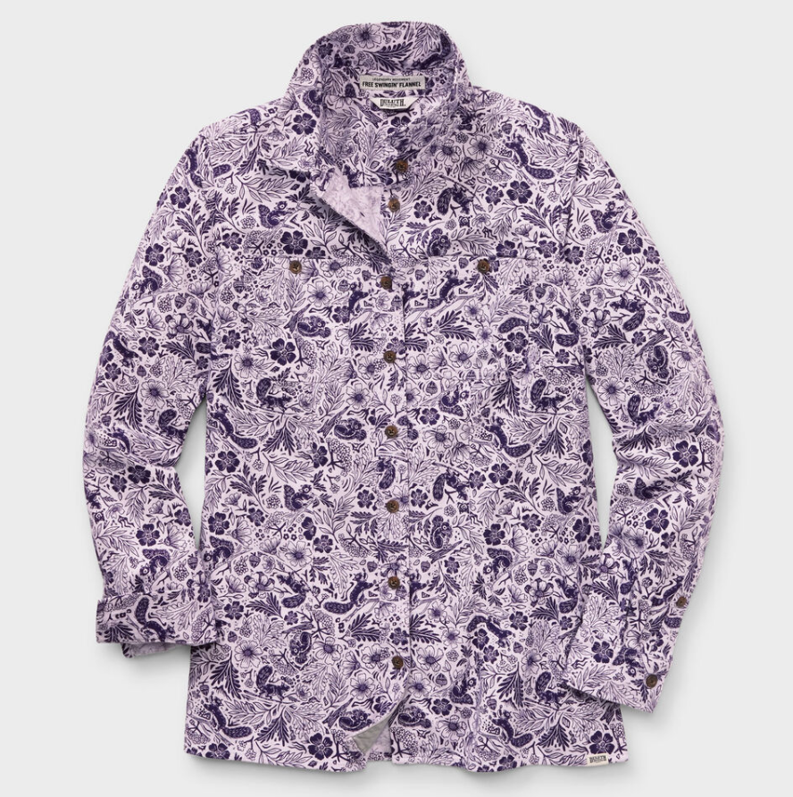 TOP SELLING Du.luth Women's Free Swingin' Flannel Shirt, Blackberry Purple