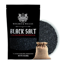 Black Salt for Protection Rituals Wiccan Spells, Handcrafted Negative Energy P