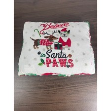 Believe in Santa Paws Christmas Holiday Dog Dachshund French Bulldog Pillow