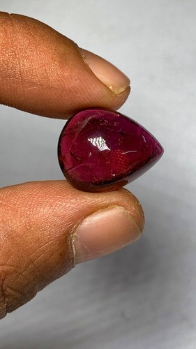 Gorgeous Natural Pink Tourmaline Smooth Cabochon Gemstone Pear Shape 15x18.5 MM - Picture 10 of 21