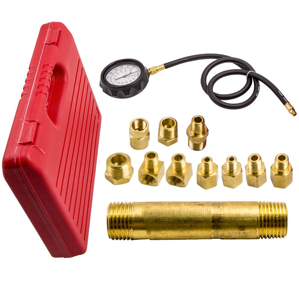 Engine Oil Pressure Tester Gauge Diagnostic Auto Trans Fittings Kit 500PSI
