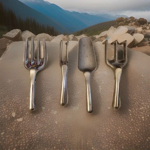 Vintage Allen Simpson AS Aluminum Garden Tools Set of 4 Made in Canada EUC