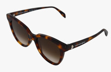 ALEXANDER MCQUEEN AM0159S Havana Brown Women's CAT EYE Sunglasses 53-19-150